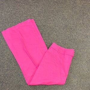 Vibrant Pink Linen Blend Tailored Wide Leg Trousers